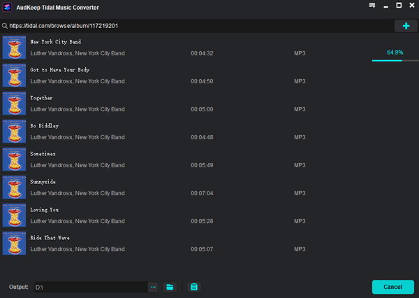 AudKeep Tidal Music Converter for Windows