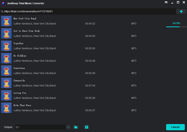 AudKeep Tidal Music Converter for Windows screenshot