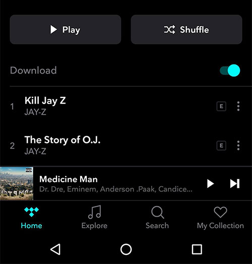 download tidal album on ios and android devices