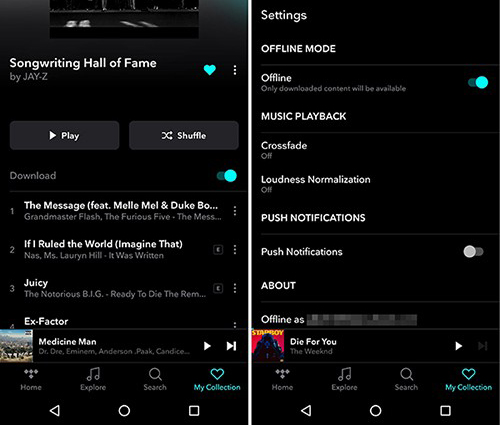 tidal offline mode on mobile devices