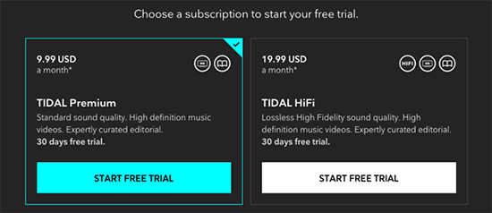 get free tidal by tidal free trial