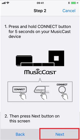 connect musiccast speaker by musiccast controller
