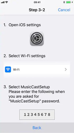musiccast setup through wifi