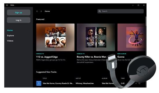 stream tidal to chromecast with google cast
