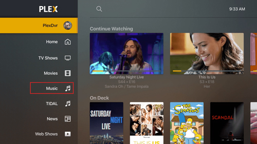 add tidal music to plex
