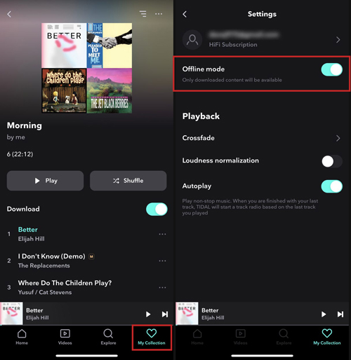 how to download playlists on tidal on iphone